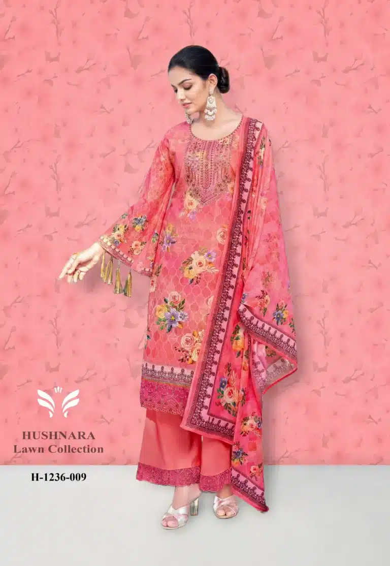 Alok Hushnara Coral Unstiched Three Piece