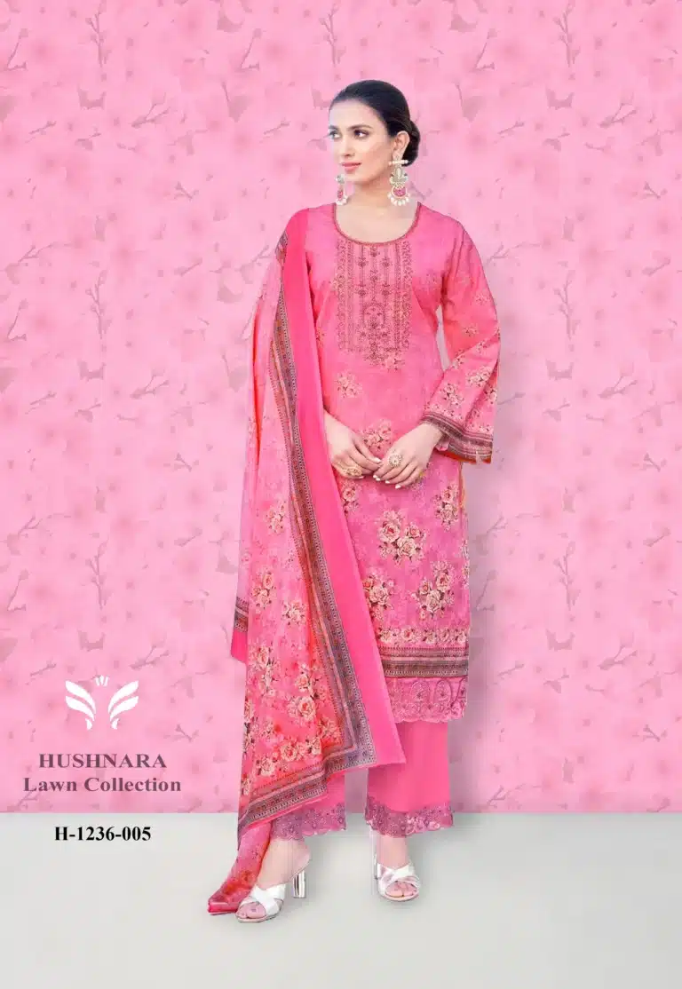 Alok Hushnara Deep Pink Unstiched Three Piece