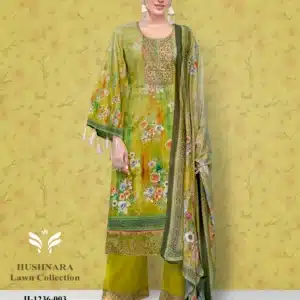 Alok Hushnara Olive Unstiched Three Piece