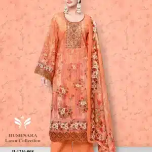 Alok Hushnara Orange Unstiched Three Piece