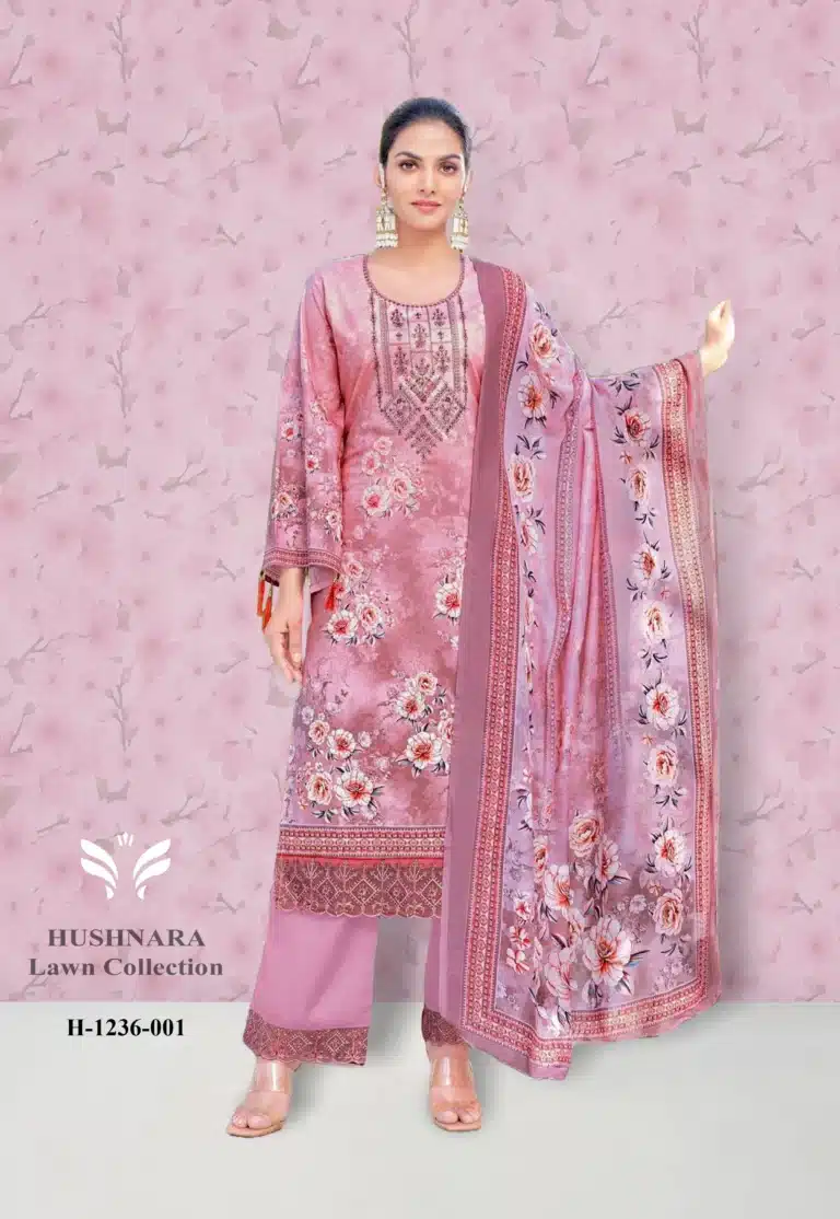 Alok Hushnara Purple Unstiched Three Piece