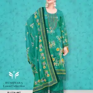 Alok Hushnara Teal Green Unstiched Three Piece