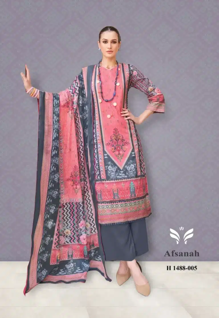 Alok Afsanah Ash Unstiched Three Piece