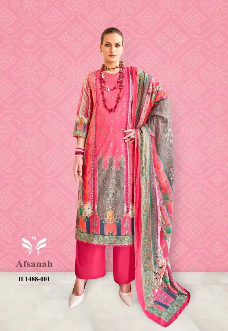 Alok Afsanah Pink Unstiched Three Piece