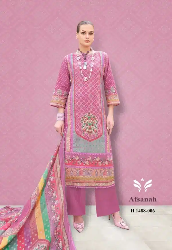 Alok Afsanah Purple Unstiched Three Piece