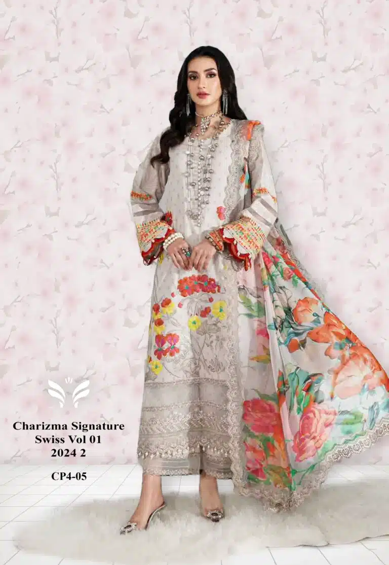 Charizma Ash unstitched Three Piece