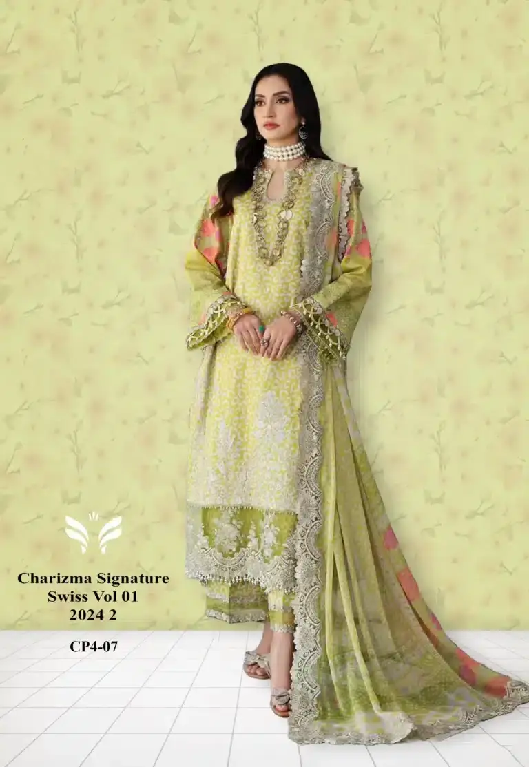 Charizma Lamon Unstitched Three Piece
