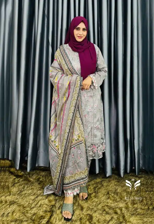 Pakistani Boutique Inspired Ash Stiched 3 Peice
