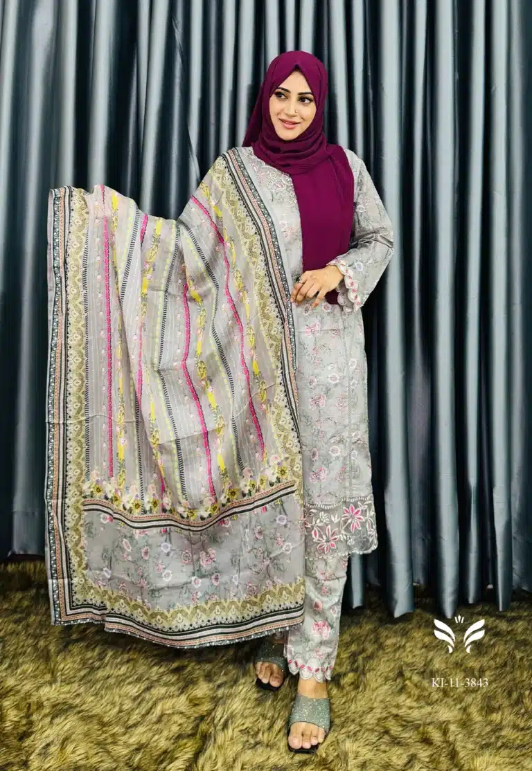 Pakistani Boutique Inspired Ash Stiched Three Piece