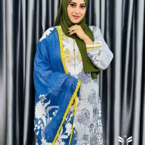 Pakistani Boutique Inspired Blue Stiched Three Piece