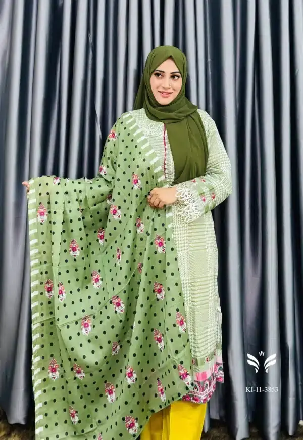 Pakistani Boutique Inspired Green Stiched 3 Peice
