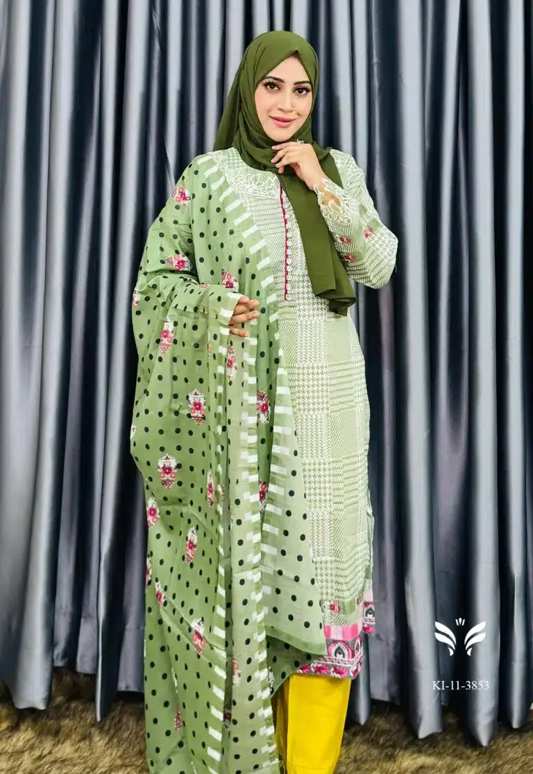 Pakistani Boutique Inspired Green Stiched Three Piece
