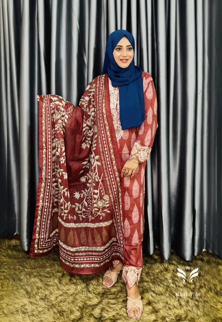 Pakistani Boutique Inspired Maroon Stitched Three Piece