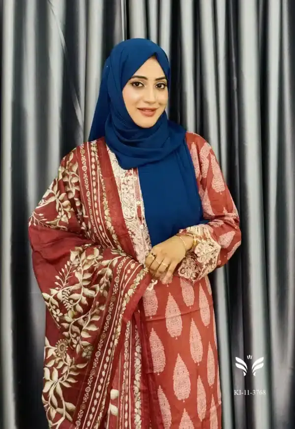 Pakistani Boutique Inspired Maroon Stitched Three Piece in online