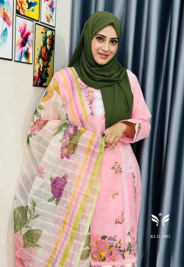 Pakistani Qalamkar Inspired Stitched Three Piece