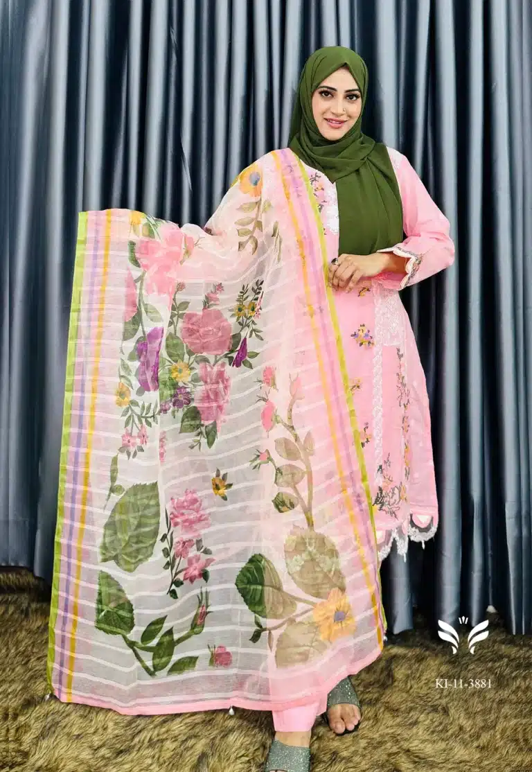 Pakistani Qalamkar Inspired Stitched 3 Piece
