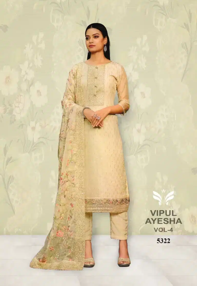 Vipul Ayesha Cream Unstiched Four Piece