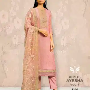Vipul Ayesha Pink Unstiched Four Piece