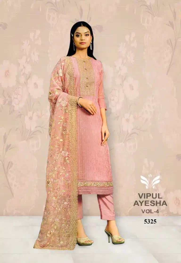 Vipul Ayesha Pink Unstiched Four Piece