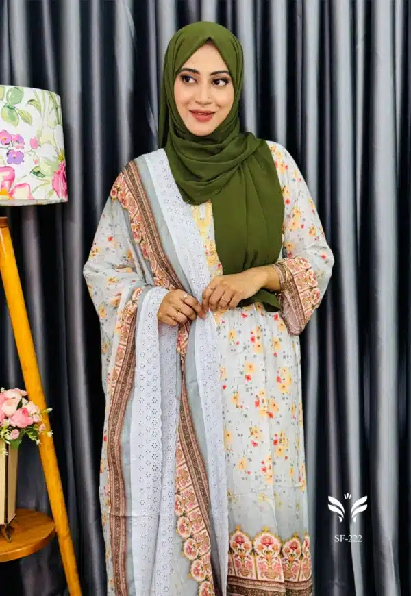 Buy Pure Cotton Unstitched Embroidery 3 piece - Image 3