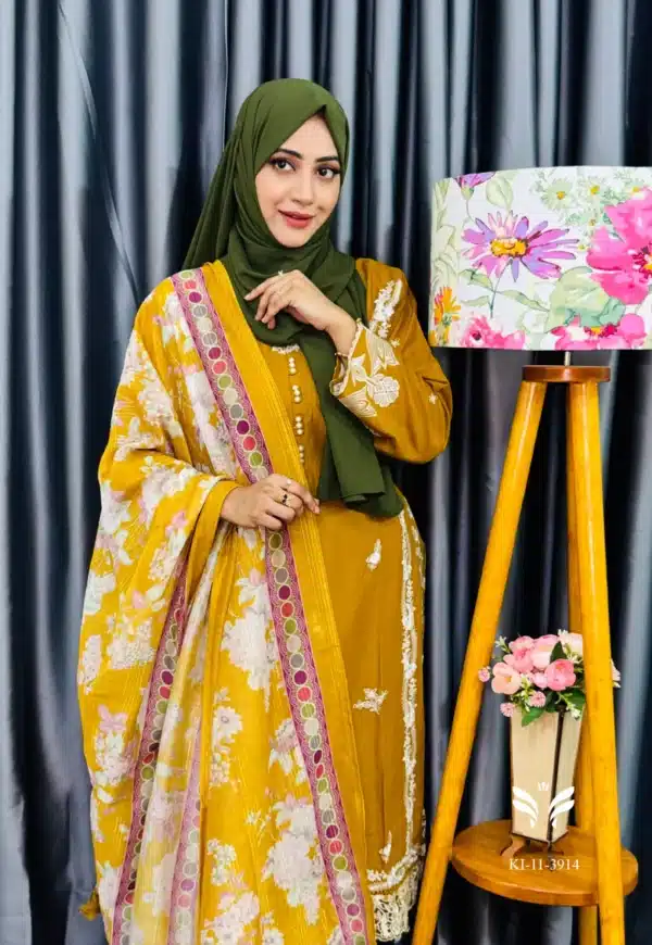 Pakistani boutique inspired Embroidery stitched 3 piece - Image 2