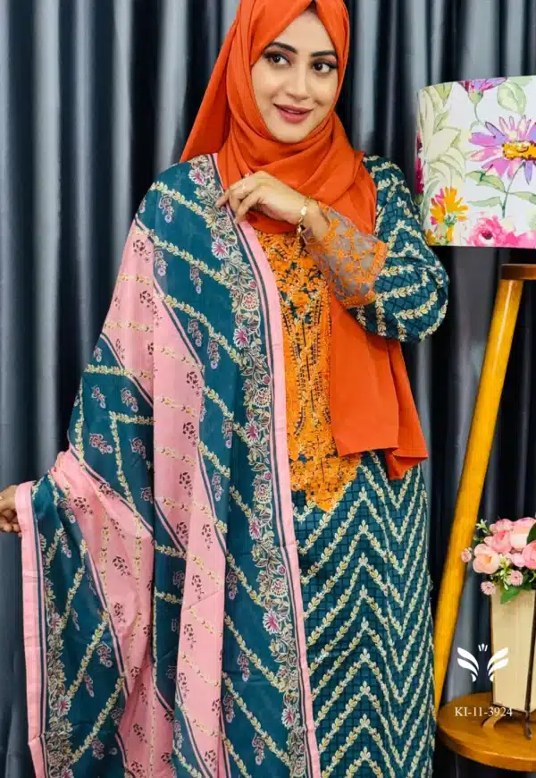 Pakistani boutique inspired Print stitched 3 piece - Image 2