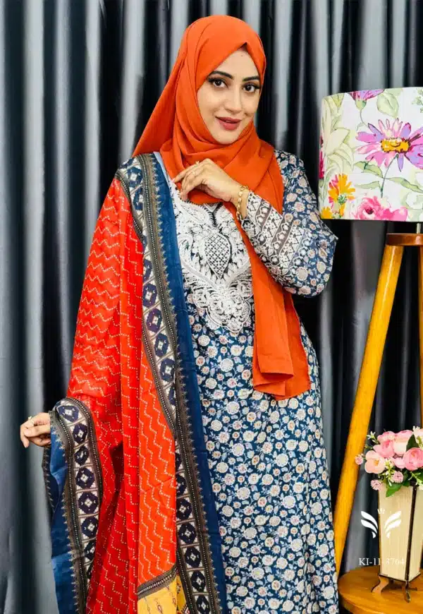 Pakistani boutique inspired floral stitched 3 piece - Image 2
