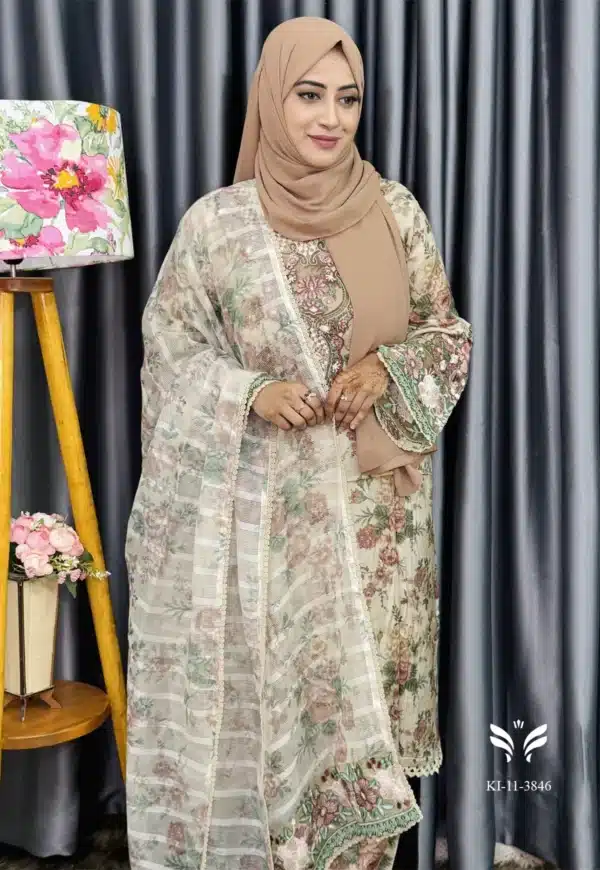Pakistani ethnic Brand inspired stitched 3 piece - Image 2