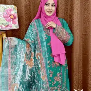 Ethnic inspired stitched 3 piece kamiz set