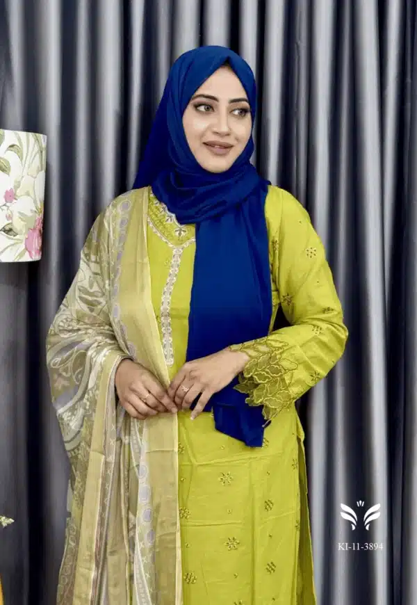 Pakistani inspired cotton kamiz set - Image 2