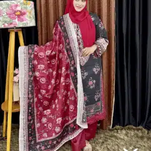 Pakistani Ethnc inspired stitched 3 piece kamiz set
