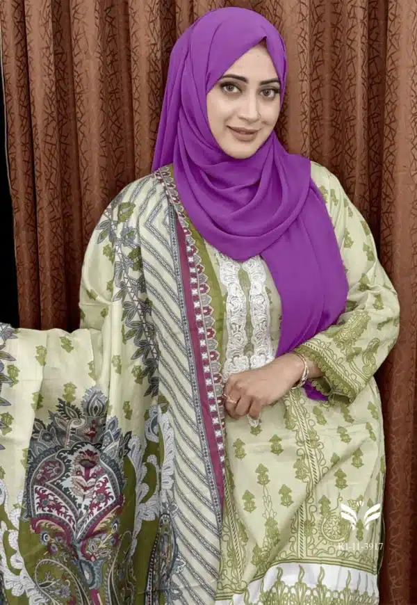 Pakistani inspired stitched 3 piece kamiz set - Image 2