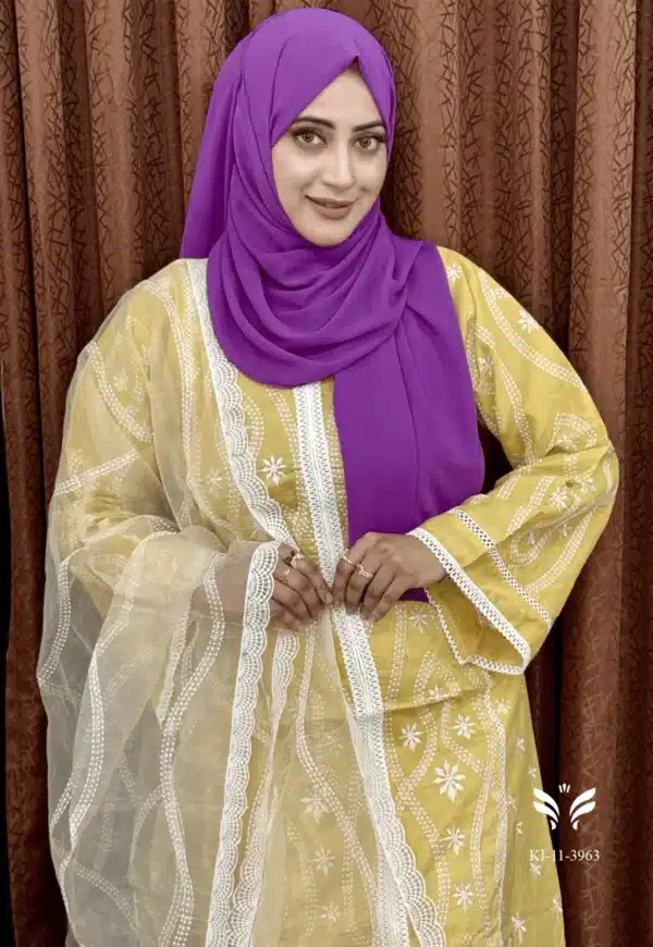 Pakistani Ethnc Inspired stitched 3 piece Anarkali set - Image 2
