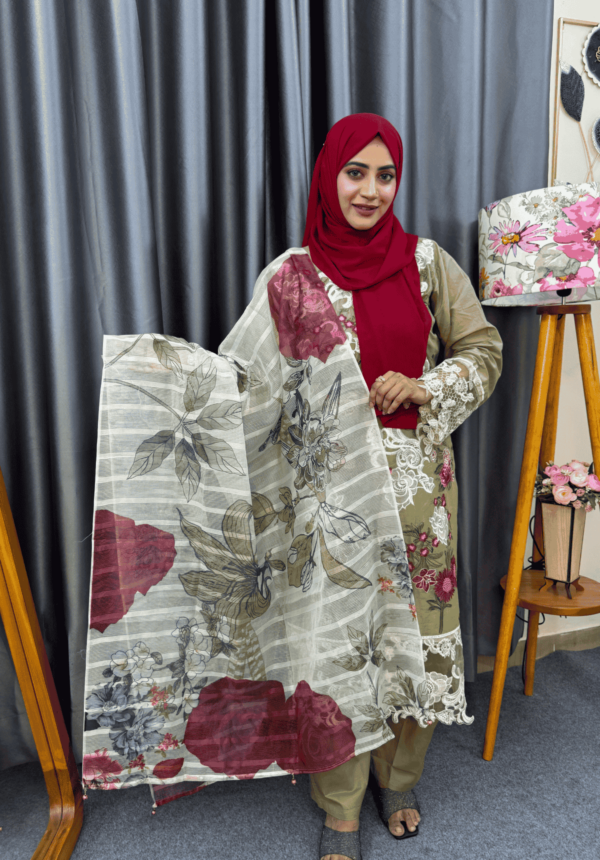 Asifa & Nabeel Lawn pret Inspired stitched 3 piece set