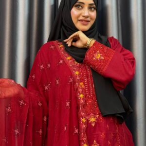 Pakistani inspired stitched 3 piece kamiz set