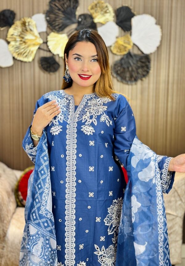 Pakistani Agha noor inspired stitched 3 piece kamiz set - Image 3