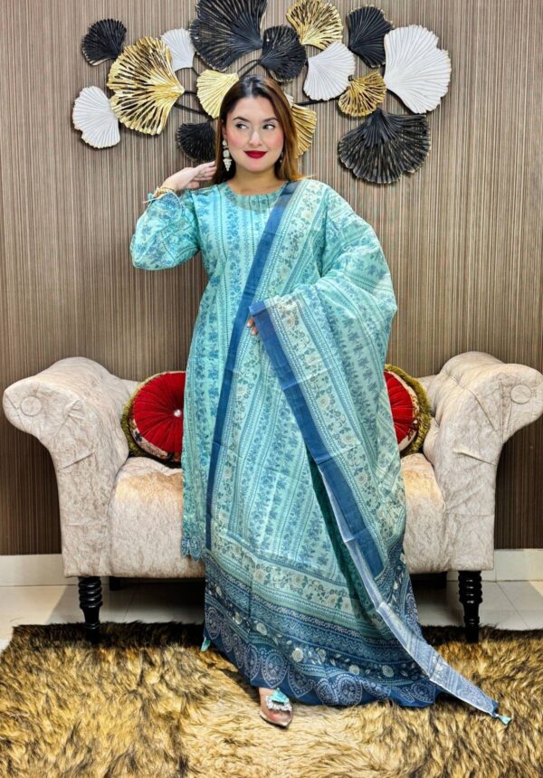 Pakistani Boutique Inspired Stitched 3peice kameez set