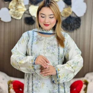 Pakistani  inspired stitched 3 piece kameez set