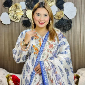 Pakistani  inspired stitched 3 piece kameez set