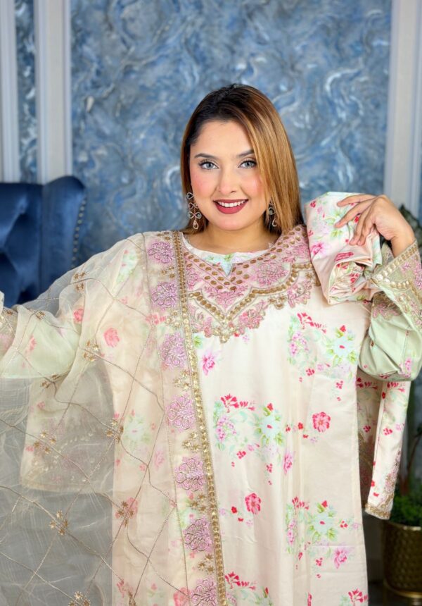 Silk Floral Pakistani Inspired pink